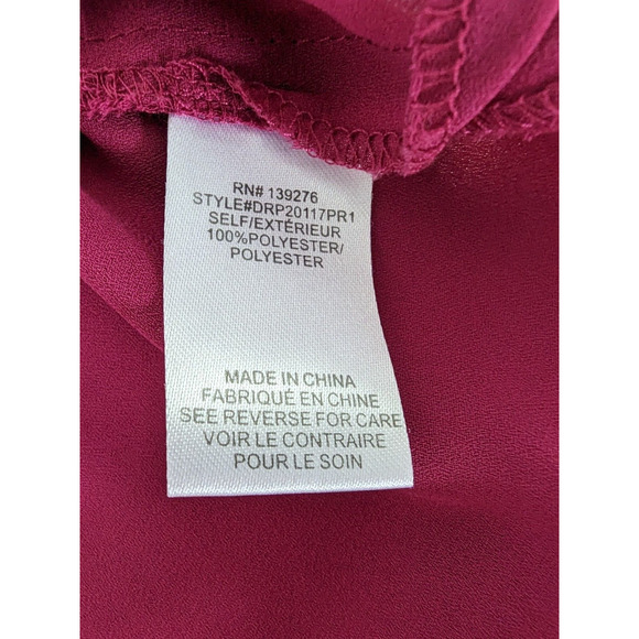 DR2 Blouse Womens Size PXS Pink Rose Cap Sleeves Flowy Lightweight Office Casual - Picture 7 of 8